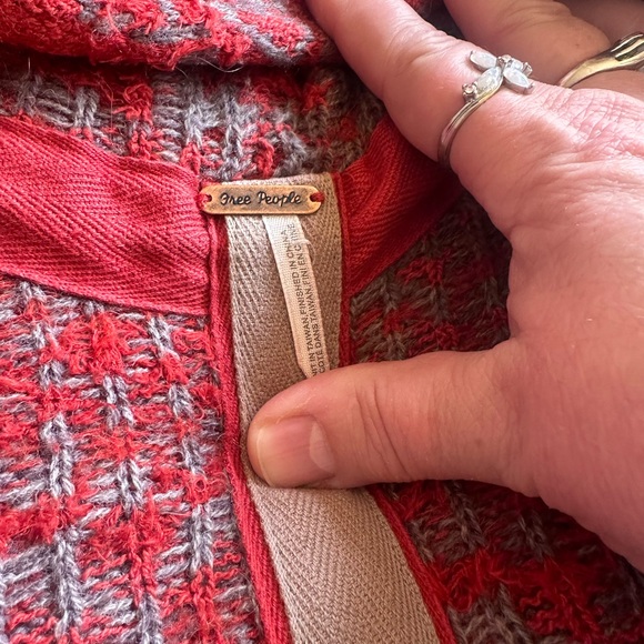 Free People cozy crop boho sweater with generous full-size hood. - Picture 8 of 12